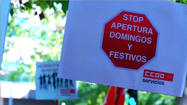 Servicios CCOO pide la derogación de la ley de horarios comerciales en Madrid