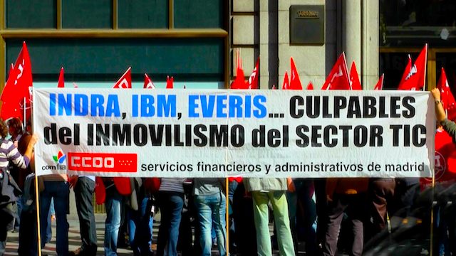 Las tic se concentran ante la sede de Telefónica